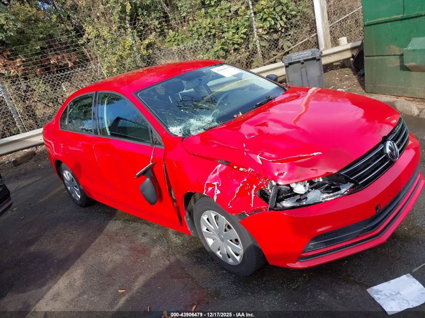 2015 Volkswagen Jetta 2.0L S VIN: 3VW1K7AJ0FM344154 Lot: 43906479