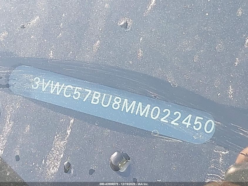 2021 Volkswagen Jetta 1.4T R-Line/1.4T S/1.4T Se VIN: 3VWC57BU8MM022450 Lot: 43906579