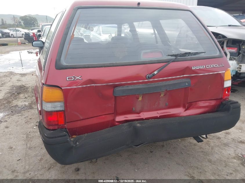 1991 Toyota Corolla Dlx VIN: JT2AE94K1M3423088 Lot: 43906612