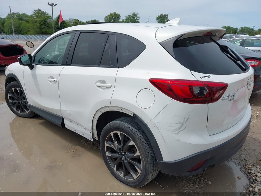 Vin: jm3ke4dy0g0821537, lot: 44402180, mazda cx-5 grand touring 20163