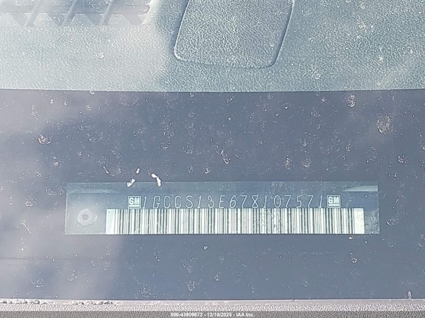 2007 Chevrolet Colorado Lt VIN: 1GCCS13E678107571 Lot: 43906673