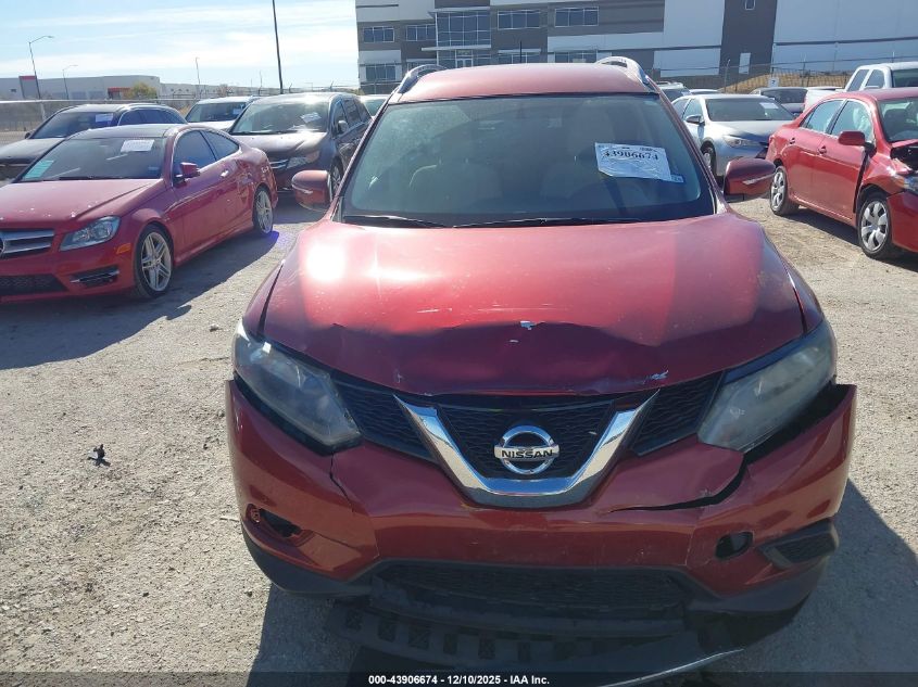 2015 Nissan Rogue Sv VIN: KNMAT2MT7FP575997 Lot: 43906674