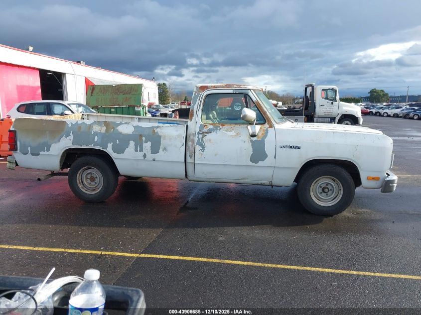 1991 Dodge D-Series D150 VIN: 1B7GE16X2MS307125 Lot: 43906685