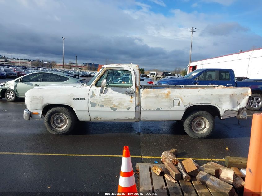 1991 Dodge D-Series D150 VIN: 1B7GE16X2MS307125 Lot: 43906685