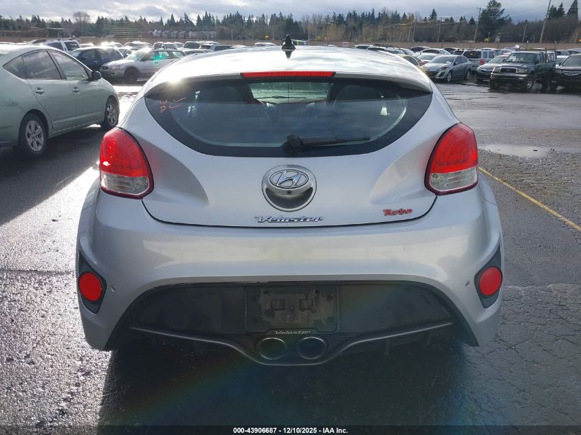 2013 Hyundai Veloster Turbo W/Blue VIN: KMHTC6AE5DU105368 Lot: 43906687