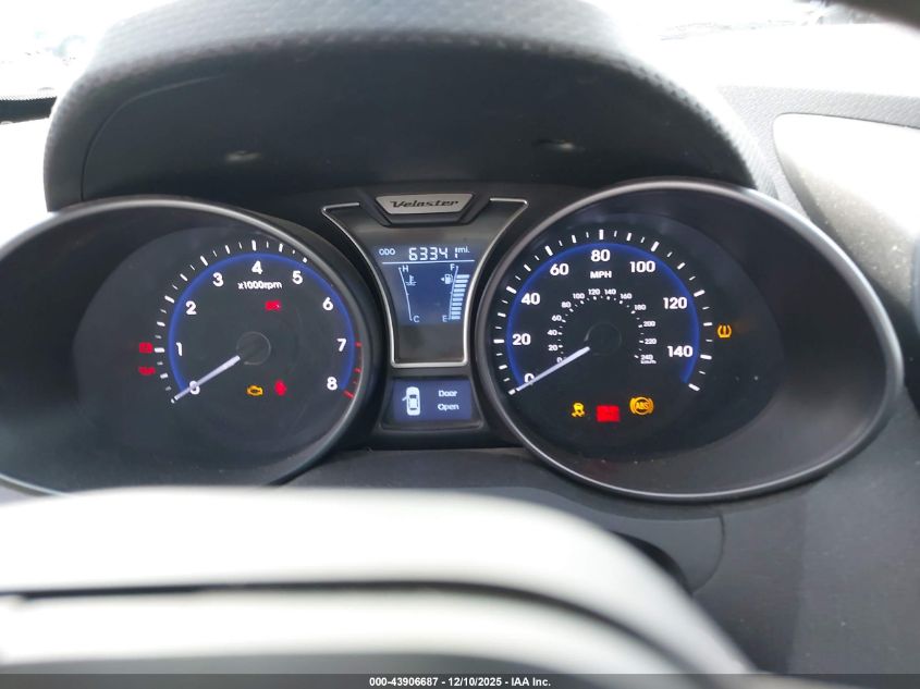 2013 Hyundai Veloster Turbo W/Blue VIN: KMHTC6AE5DU105368 Lot: 43906687