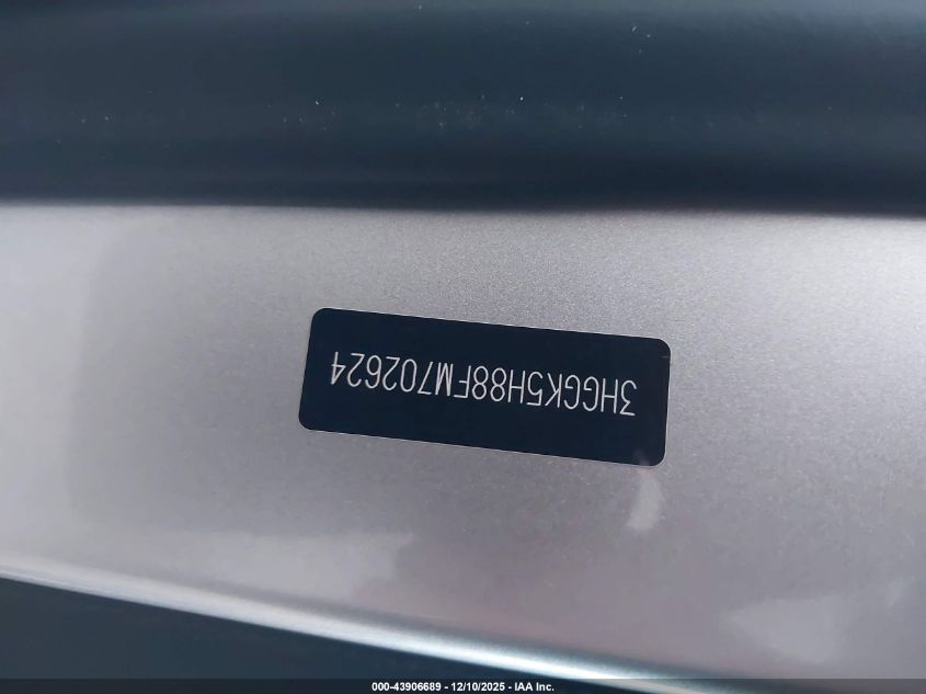 2015 Honda Fit Ex/Ex-L VIN: 3HGGK5H88FM702624 Lot: 43906689