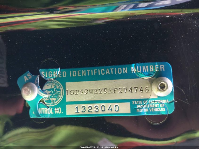 2022 GMC Sierra 3500Hd 4Wd Long Bed Denali VIN: 1GT49WEY9NF274746 Lot: 43907374