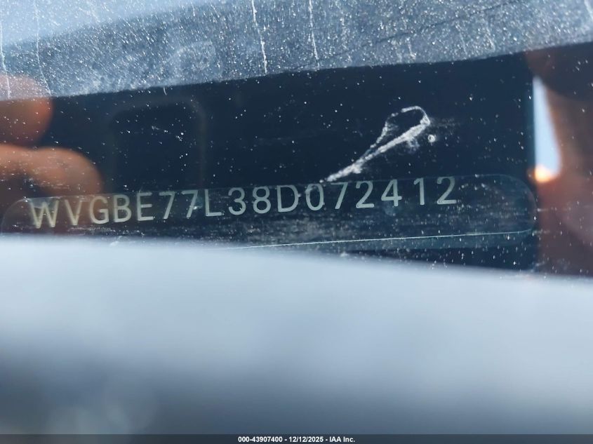 2008 Volkswagen Touareg 2 Vr6 Fsi VIN: WVGBE77L38D072412 Lot: 43907400