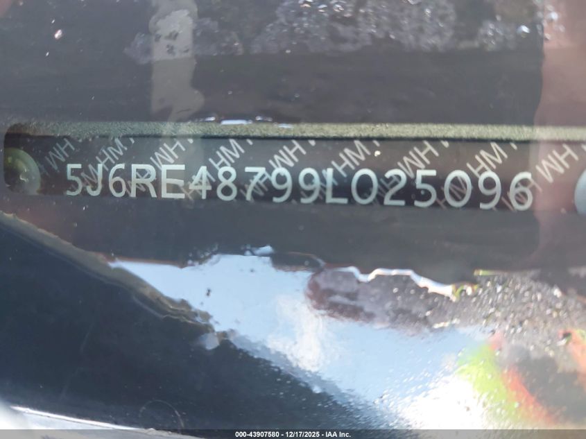 2009 Honda Cr-V Ex-L VIN: 5J6RE48799L025096 Lot: 43907580