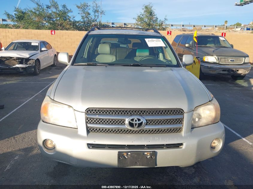 2006 Toyota Highlander Hybrid Limited V6 VIN: JTEEW21A960003779 Lot: 43907690