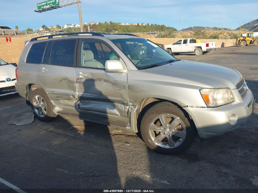 2006 Toyota Highlander Hybrid Limited V6 VIN: JTEEW21A960003779 Lot: 43907690