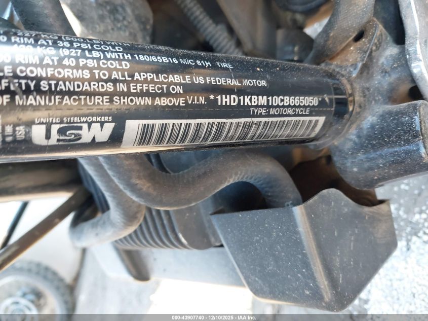 2012 Harley-Davidson Flhx Street Glide VIN: 1HD1KBM10CB665050 Lot: 43907740