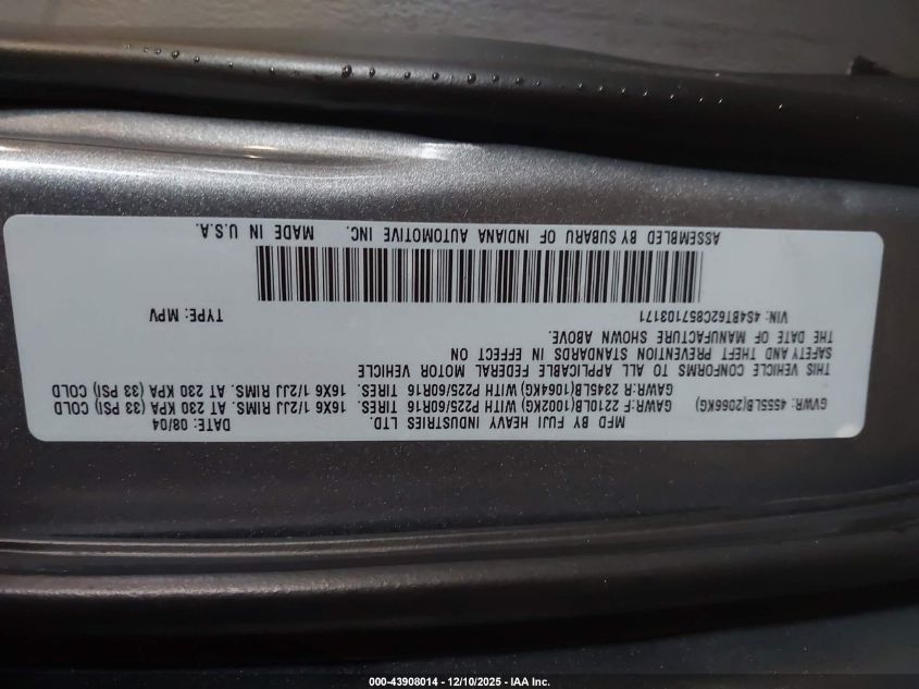 2005 Subaru Baja Sport VIN: 4S4BT62C857103171 Lot: 43908014