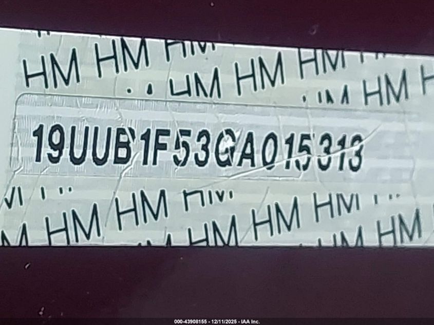 2016 Acura Tlx Tech VIN: 19UUB1F53GA015313 Lot: 43908155