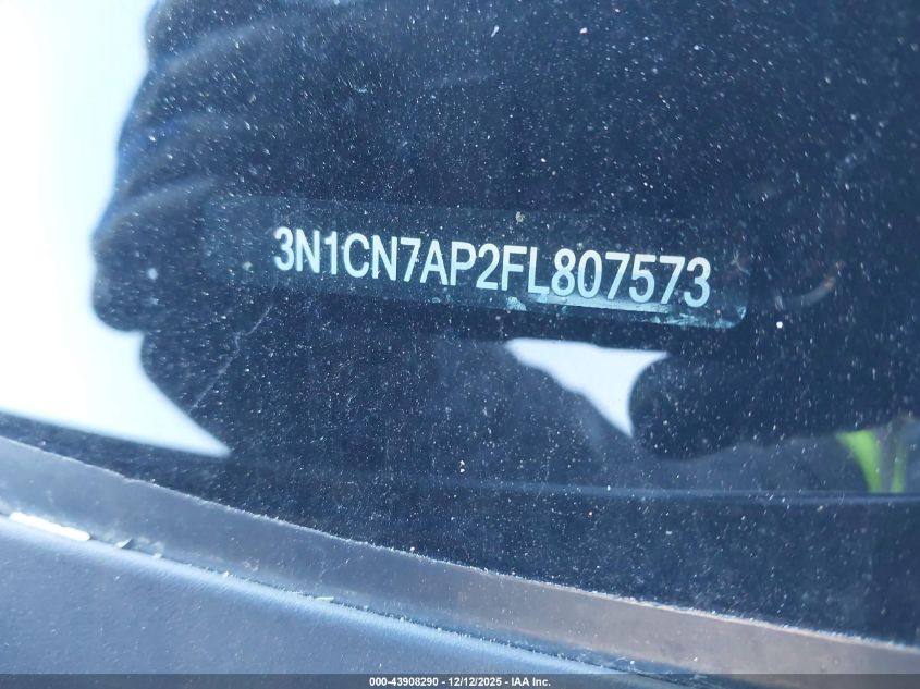 2015 Nissan Versa 1.6 Sv VIN: 3N1CN7AP2FL807573 Lot: 43908290