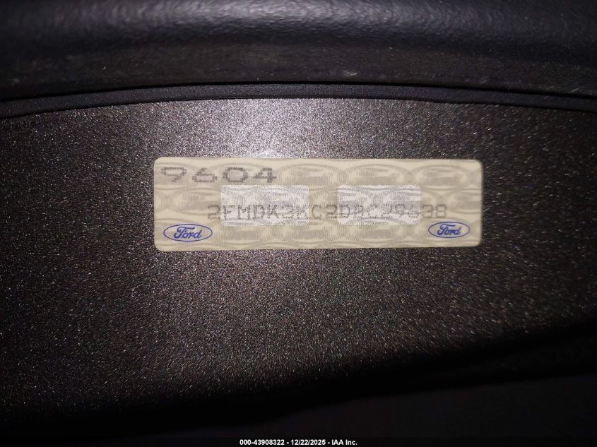 2013 Ford Edge Limited VIN: 2FMDK3KC2DBC29638 Lot: 43908322