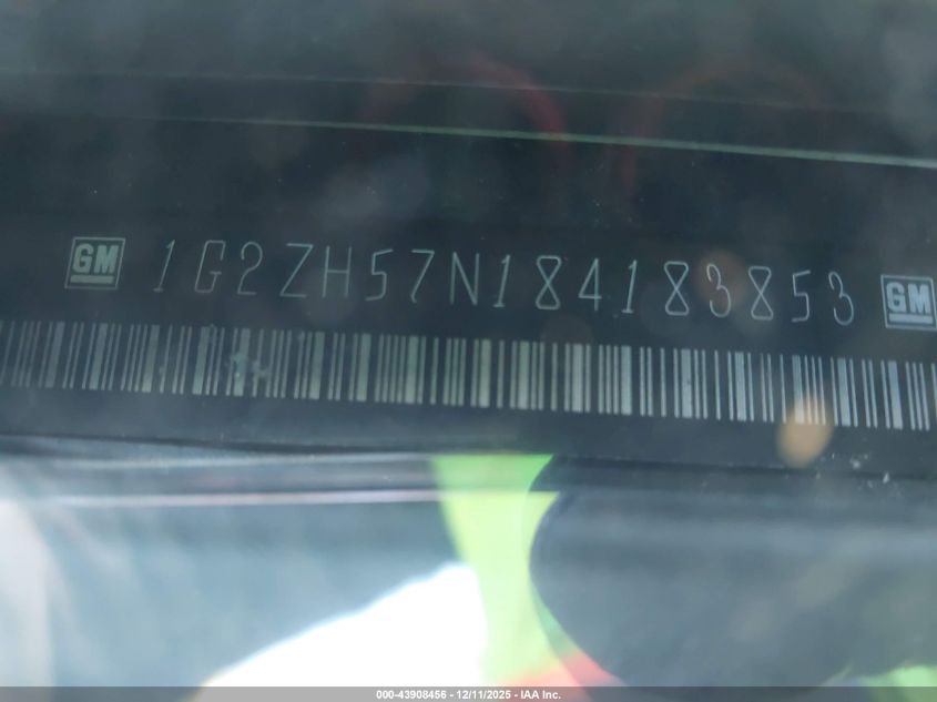 2008 Pontiac G6 Gt VIN: 1G2ZH57N184183853 Lot: 43908456