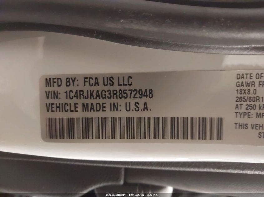2024 Jeep Grand Cherokee L Laredo X 4X4 VIN: 1C4RJKAG3R8572948 Lot: 43908791