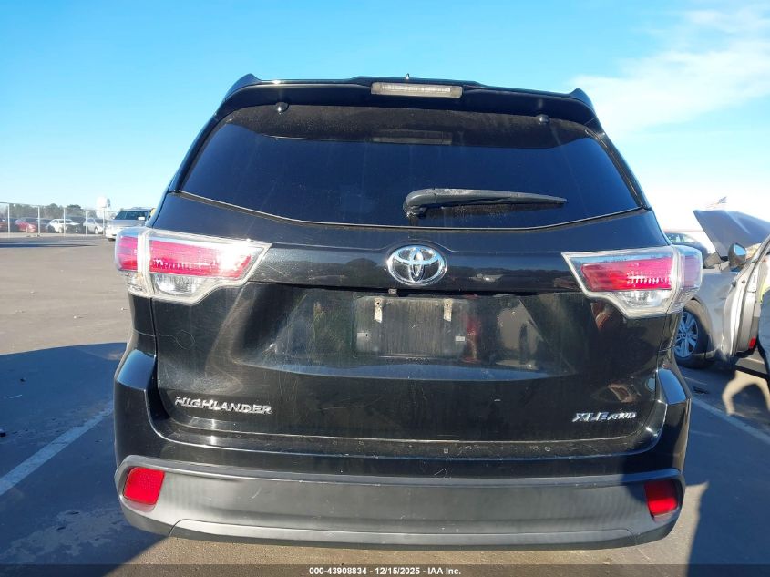 2015 Toyota Highlander Xle V6 VIN: 5TDJKRFH9FS107411 Lot: 43908834