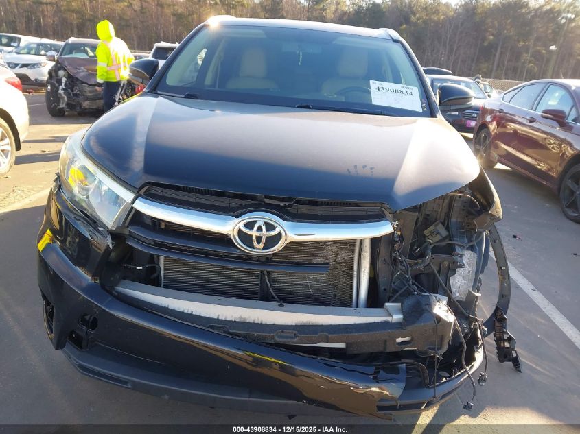 2015 Toyota Highlander Xle V6 VIN: 5TDJKRFH9FS107411 Lot: 43908834