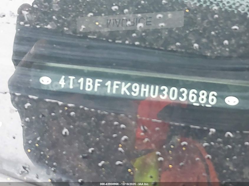 2017 Toyota Camry Le VIN: 4T1BF1FK9HU303686 Lot: 43908966