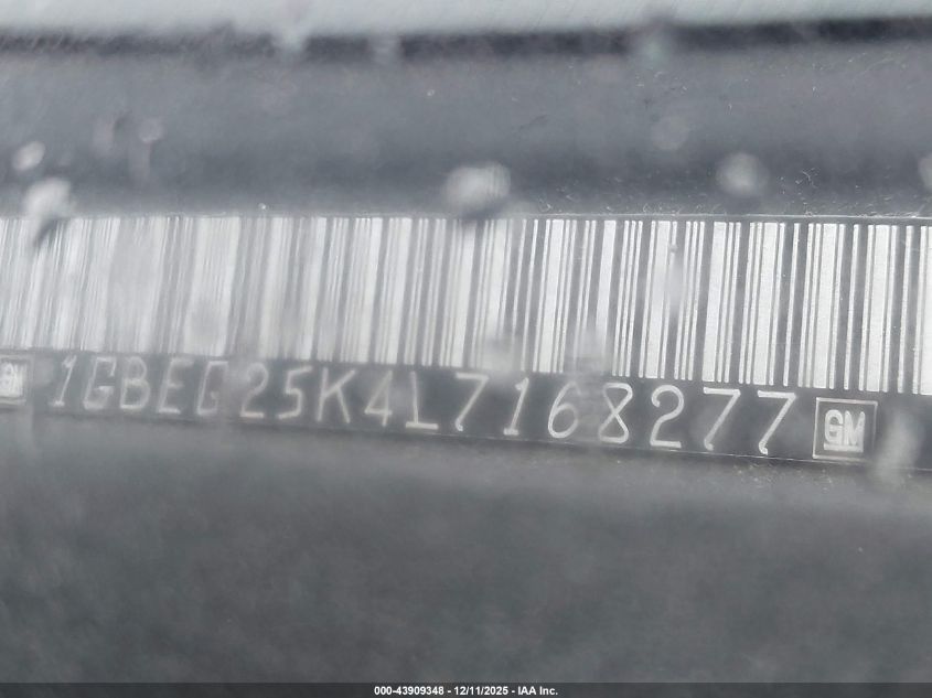 1990 Chevrolet G20 VIN: 1GBEG25K4L7168277 Lot: 43909348