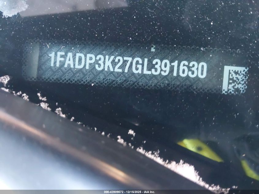 2016 Ford Focus Se VIN: 1FADP3K27GL391630 Lot: 43909572