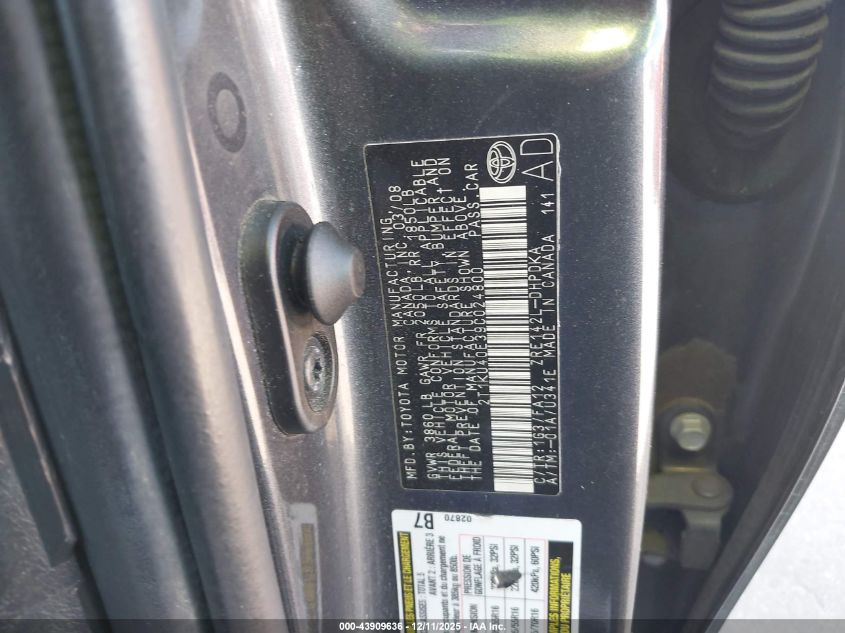 2009 Toyota Matrix VIN: 2T1KU40E39C024800 Lot: 43909636