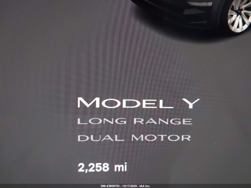 2026 Tesla Model Y Long Range Dual Motor All-Wheel Drive/Long Range Launch Series VIN: 7SAYGDEE3TA493933 Lot: 43909783