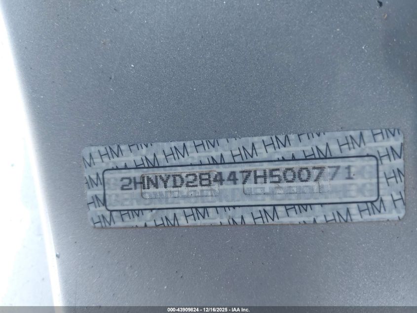 2007 Acura Mdx Technology Package VIN: 2HNYD28447H500771 Lot: 43909824
