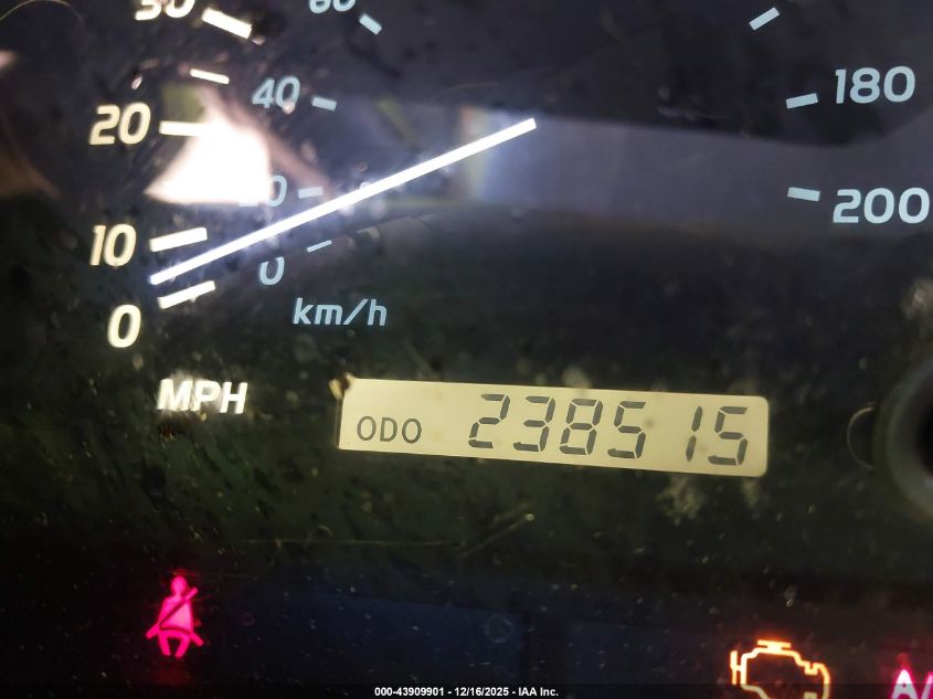 2001 Lexus Lx 470 VIN: JTJHT00W313507843 Lot: 43909901