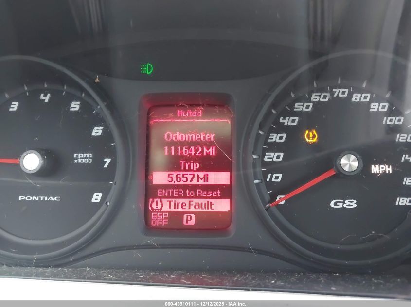 2009 Pontiac G8 VIN: 6G2ER57789L173599 Lot: 43910111