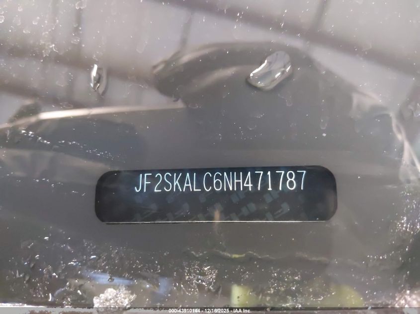 2022 Subaru Forester Wilderness VIN: JF2SKALC6NH471787 Lot: 43910144