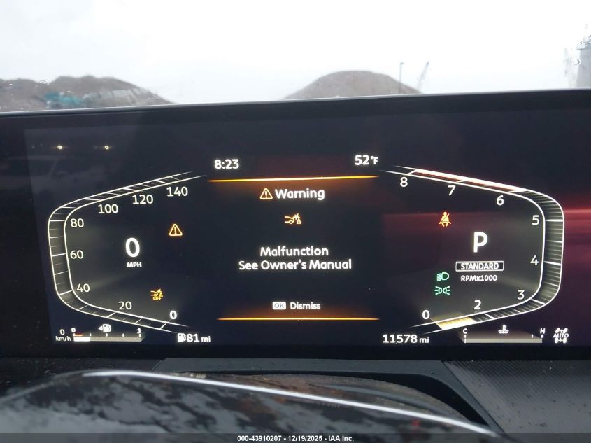 2025 Infiniti Qx80 Pure Awd VIN: JN8AZ3AE9S9701578 Lot: 43910207