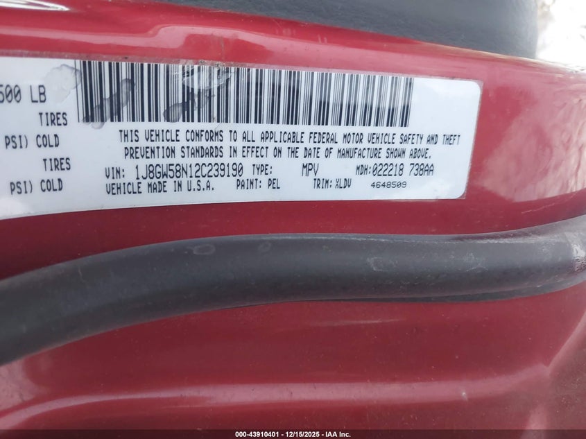1J8GW58N12C239190 2002 JEEP GRAND CHEROKEE photo no. 9