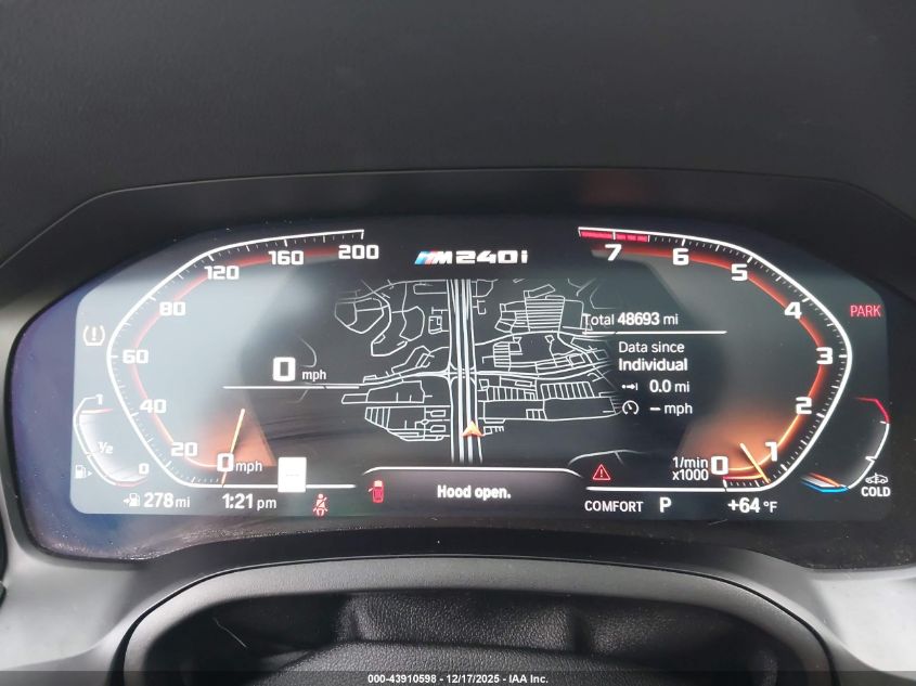 2022 BMW M240 I xDrive VIN: 3MW53CM02N8C35731 Lot: 43910598