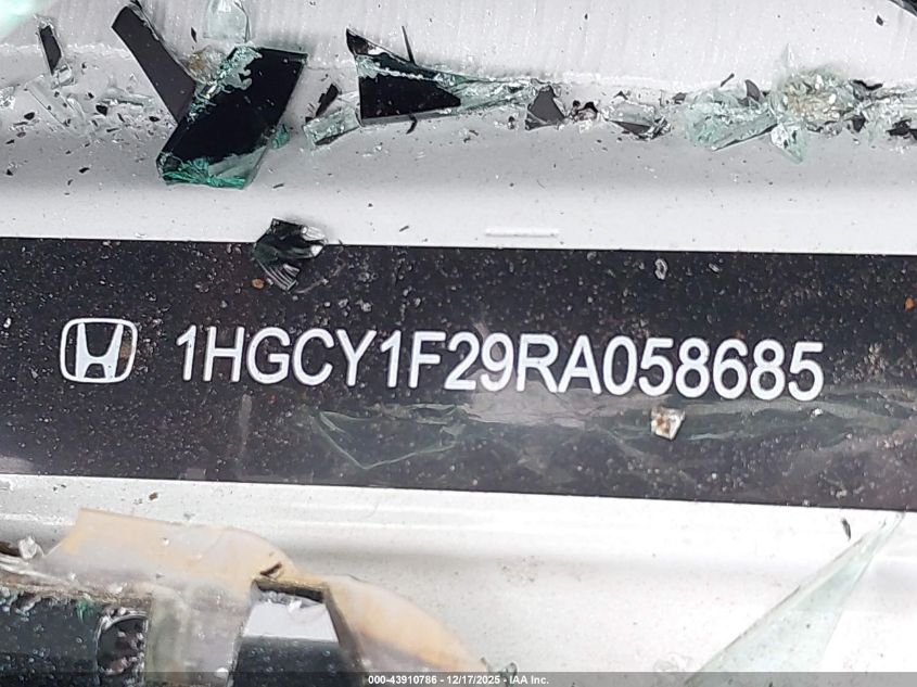 2024 Honda Accord Lx VIN: 1HGCY1F29RA058685 Lot: 43910786