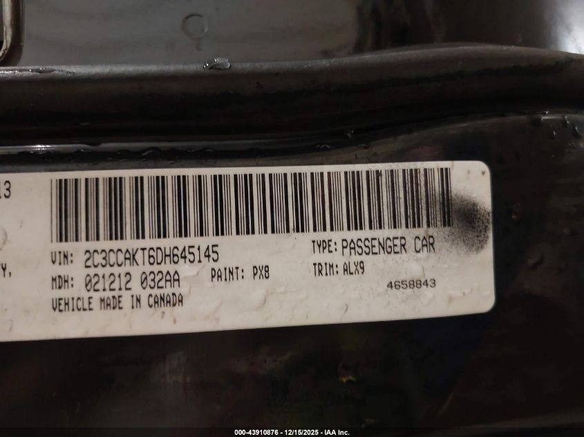 2013 Chrysler 300C Awd VIN: 2C3CCAKT6DH645145 Lot: 43910876