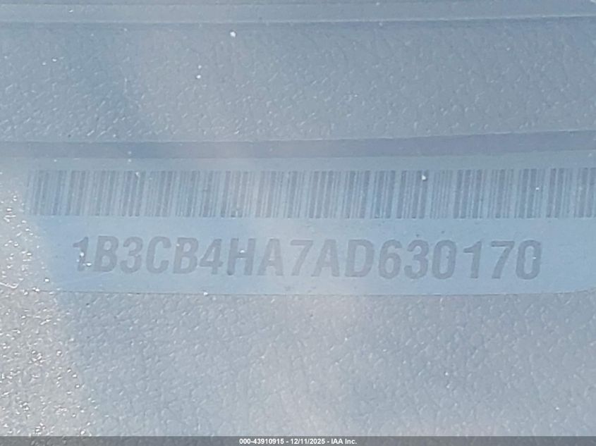 2010 Dodge Caliber Sxt VIN: 1B3CB4HA7AD630170 Lot: 43910915