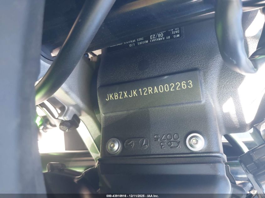2024 Kawasaki Zx636 K VIN: JKBZXJK12RA002263 Lot: 43910916
