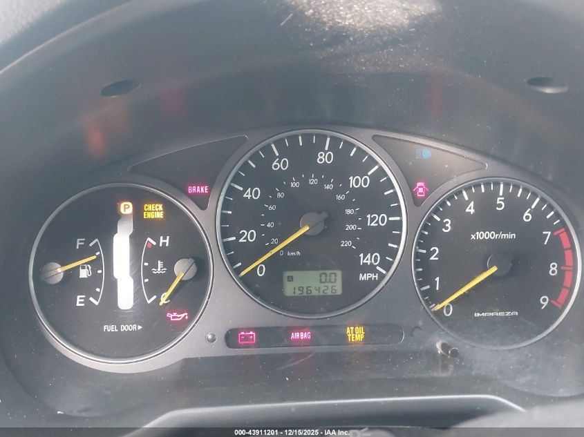 2003 Subaru Impreza Wrx VIN: JF1GD29643H508473 Lot: 43911201