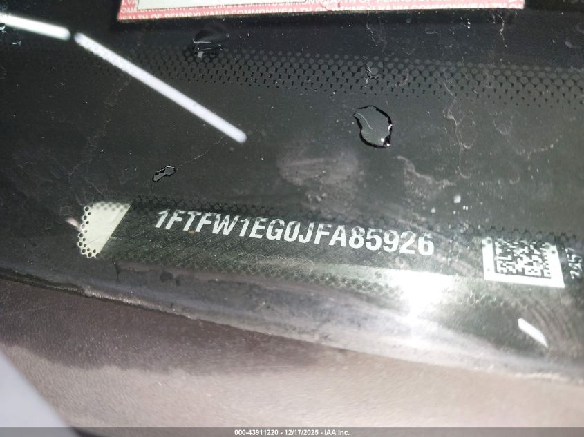 2018 Ford F-150 King Ranch VIN: 1FTFW1EG0JFA85926 Lot: 43911220