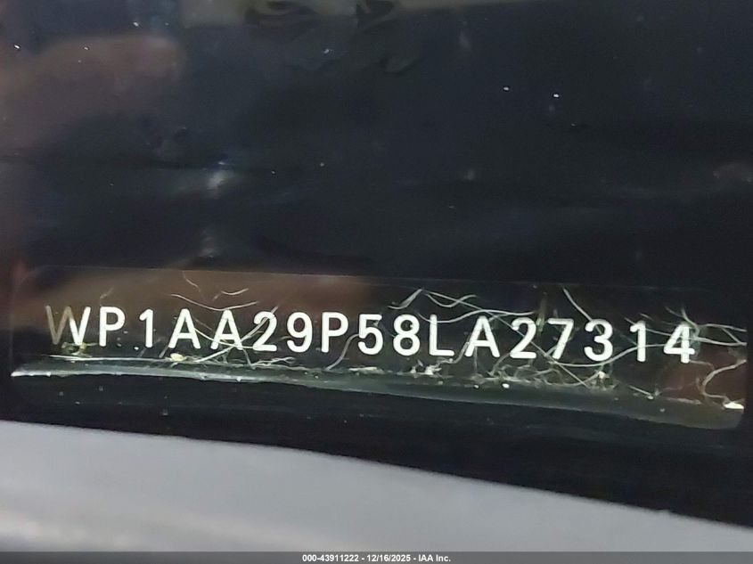 2008 Porsche Cayenne VIN: WP1AA29P58LA27314 Lot: 43911222