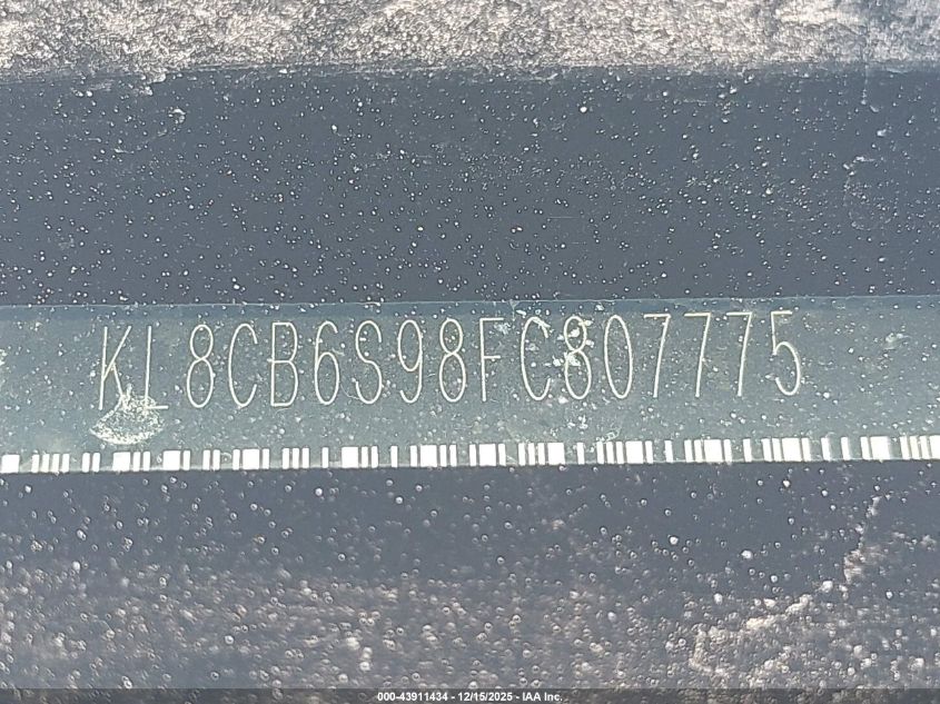 2015 Chevrolet Spark Ls Cvt VIN: KL8CB6S98FC807775 Lot: 43911434