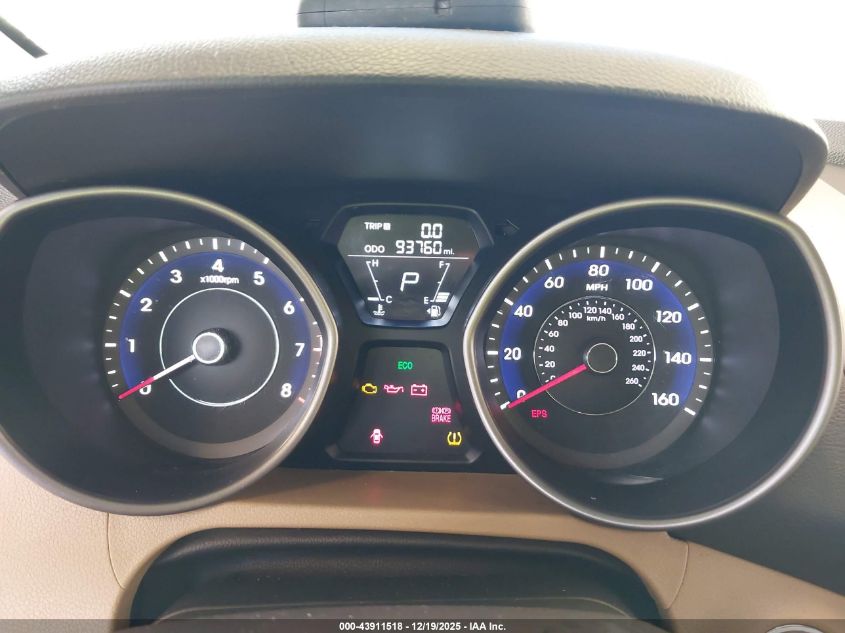 2013 Hyundai Elantra Limited VIN: 5NPDH4AE9DH294017 Lot: 43911518