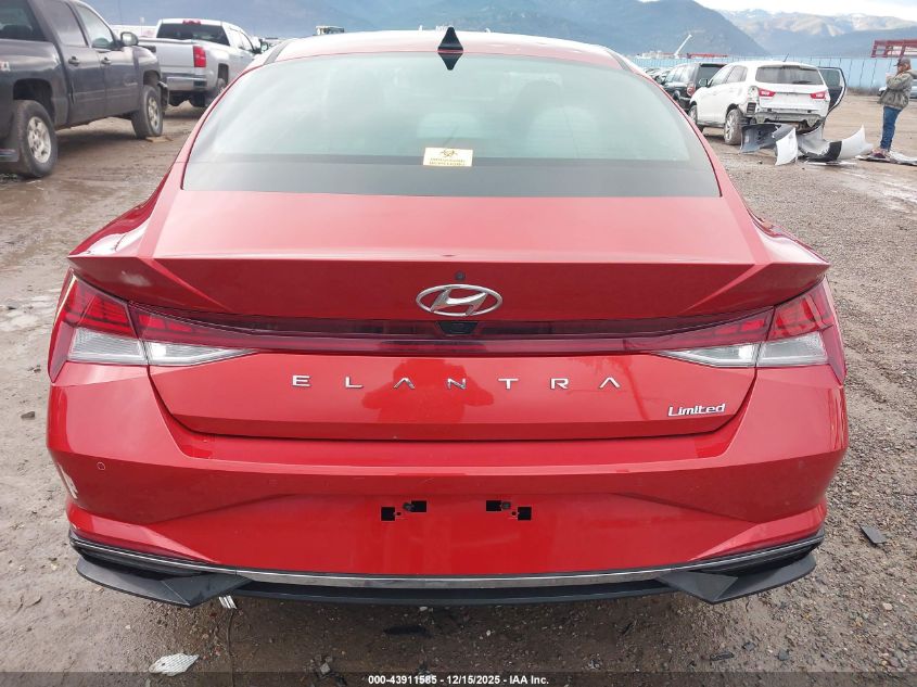 2021 Hyundai Elantra Limited VIN: KMHLP4AG0MU171045 Lot: 43911585