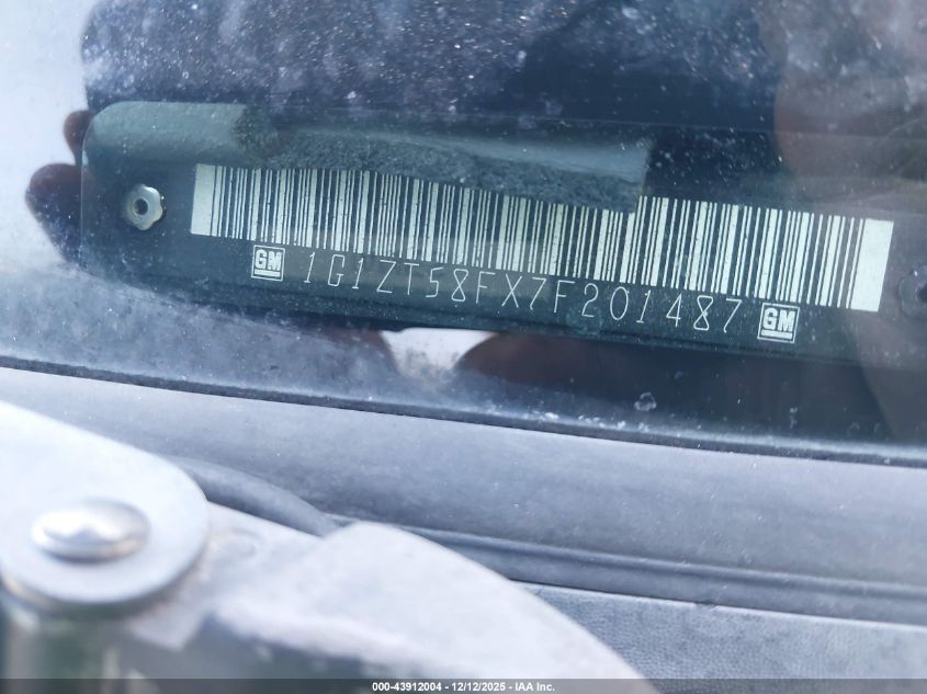 2007 Chevrolet Malibu Lt VIN: 1G1ZT58FX7F201487 Lot: 43912004