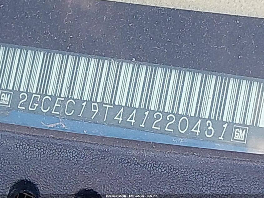 2004 Chevrolet Silverado 1500 Ls VIN: 2GCEC19T441220431 Lot: 43912068
