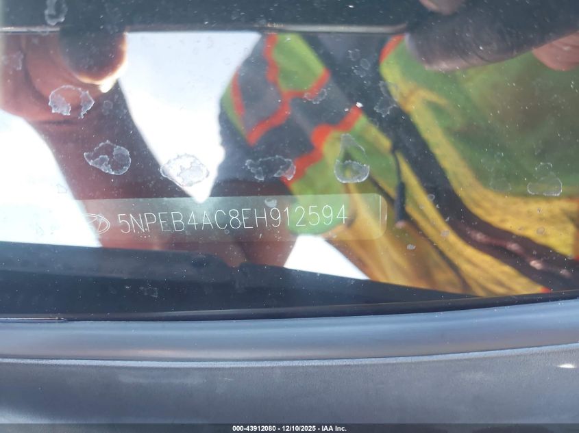 2014 Hyundai Sonata Gls VIN: 5NPEB4AC8EH912594 Lot: 43912080